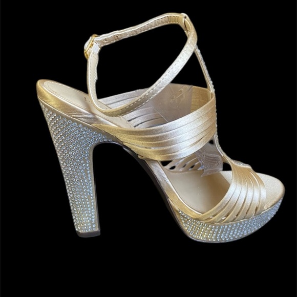 NIB! LAUREN RALPH LAUREN FIONA RHINESTONE PLATFORM SANDAL - Size 5 - Picture 1 of 11